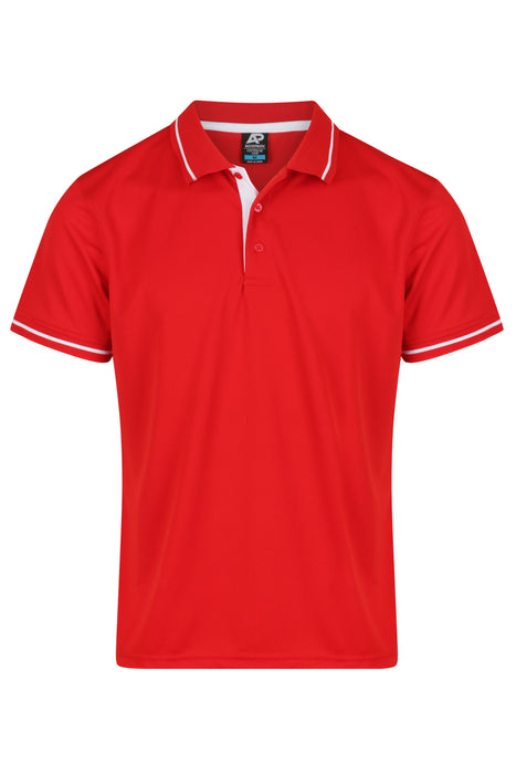 COTTESLOE MENS POLOS - RED/WHITE