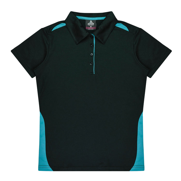 PATERSON LADY POLOS - BLK/TEAL