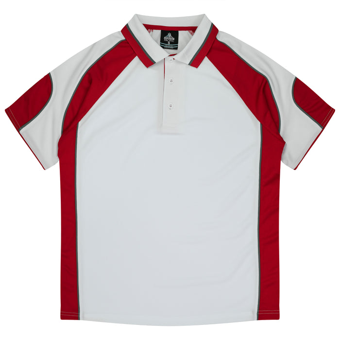 MURRAY MENS POLOS - WHITE/RED