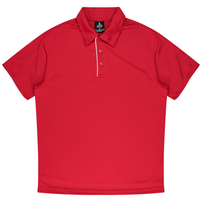 YARRA MENS POLOS - RED/WHITE