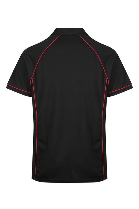 ENDEAVOUR MENS POLOS - BLACK/RED