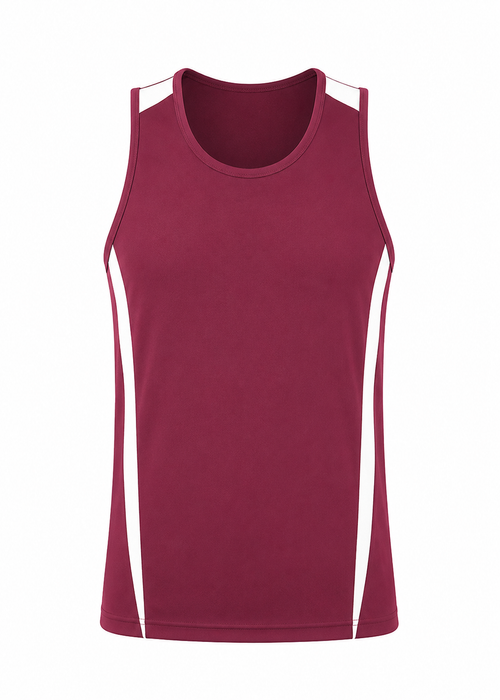EUREKA DELETED SINGLET M - MAROON/WHITE