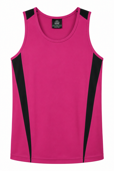 EUREKA MENS SINGLETS - H/PINK/BLACK