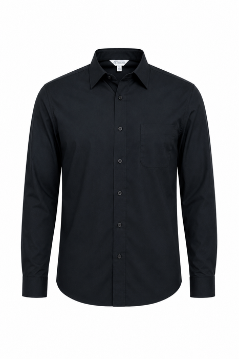 KINGSWOOD MENS SHIRT LONG SLEEVE - BLACK