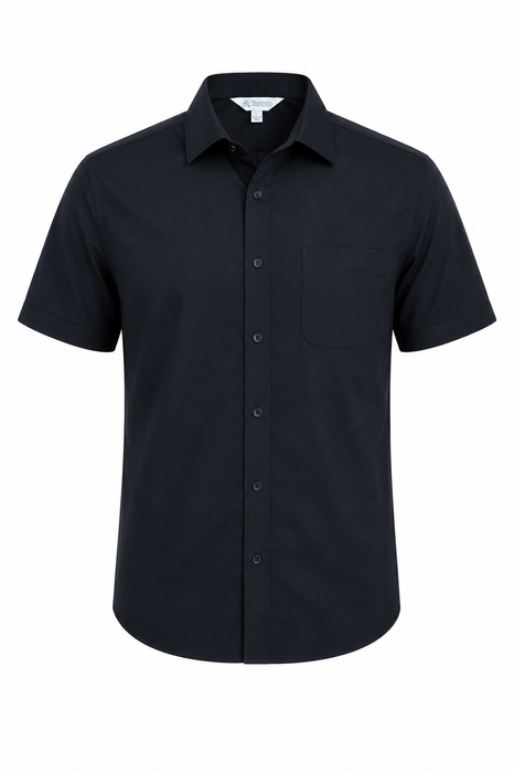 KINGSWOOD MENS SHIRT SHORT SLEEVE - BLACK
