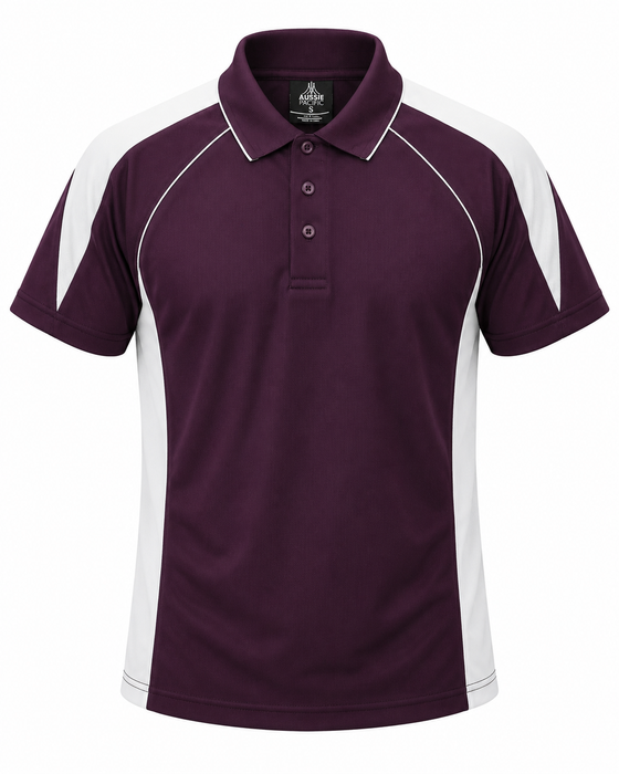 PREMIER DELETED POLO M - BURGUNDY/WHITE