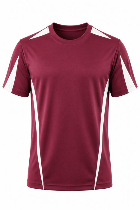 EUREKA DELETED TEE M - MAROON/WHITE