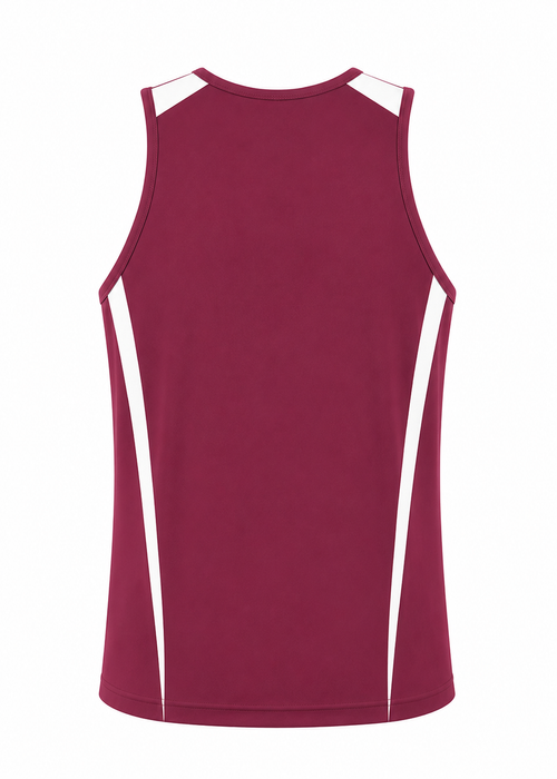 EUREKA DELETED SINGLET M - MAROON/WHITE