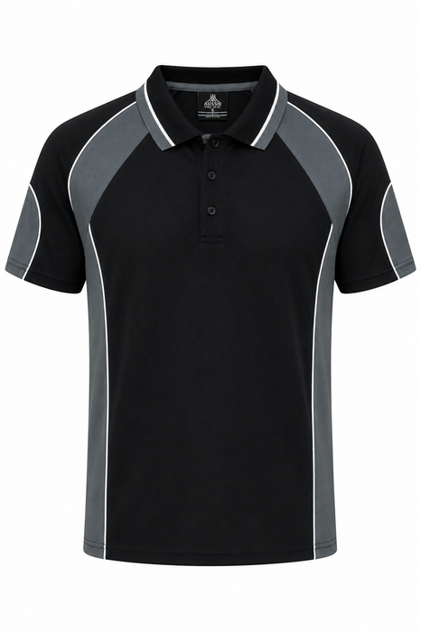 MURRAY MENS POLOS - BLACK/ASH