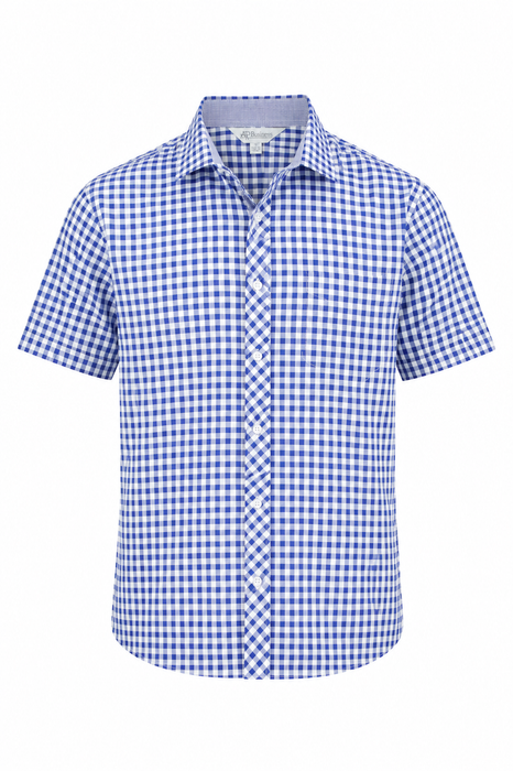 BRIGHTON MENS SHIRT SHORT SLEEVE - FRENCH/WHITE