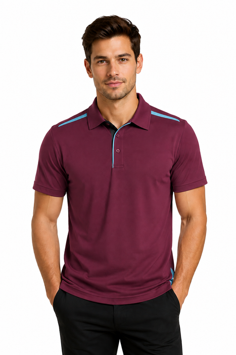PATERSON DELETED POLO M - MAROON/SKY