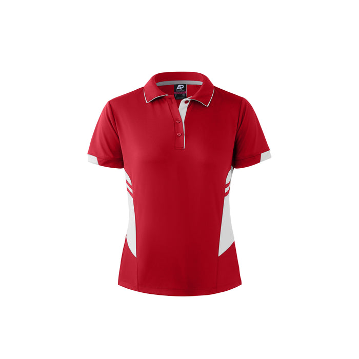 TASMAN LADY POLOS - RED/WHITE