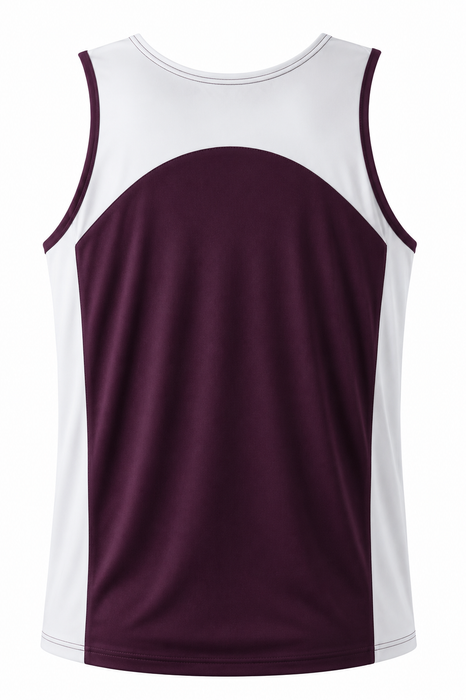 PREMIER MENS SINGLETS - BURG/WHITE