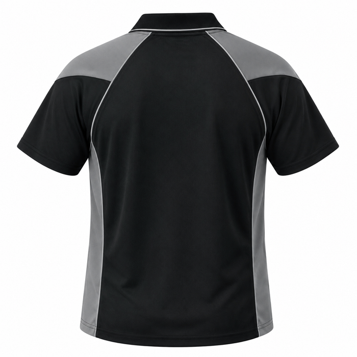 PREMIER MENS POLOS - BLACK/ASH