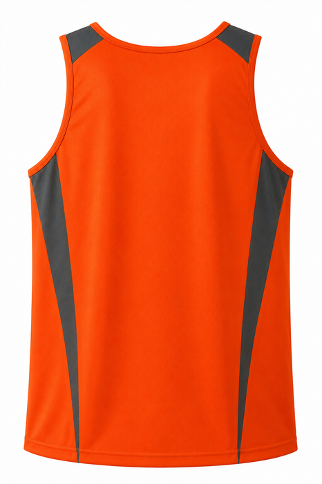 EUREKA MENS SINGLETS - ORANGE/CHAR