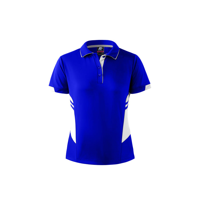 TASMAN LADY POLOS - ROYAL/WHITE