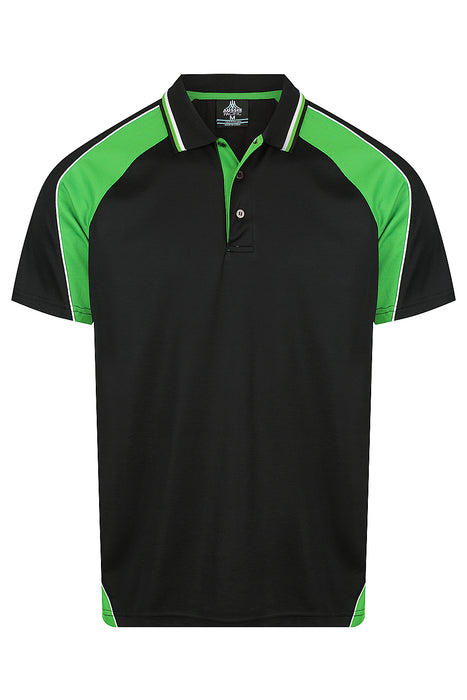 PANORAMA MENS POLOS - BLK/GRN/WHT