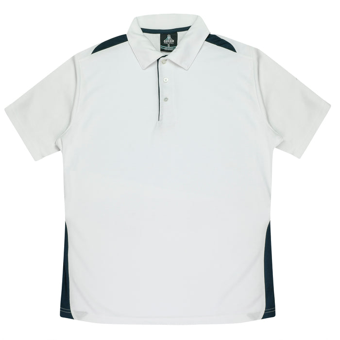 PATERSON MENS POLOS - WHT/NVY