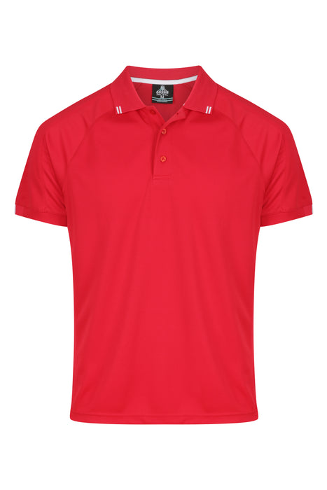 FLINDERS MENS POLOS - RED//WHITE