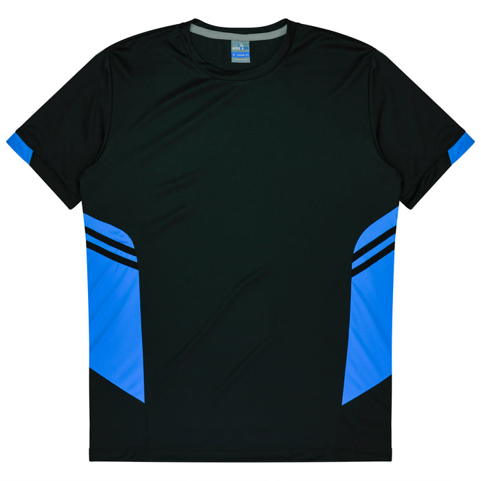 TASMAN KIDS TEES - BLACK/CYAN