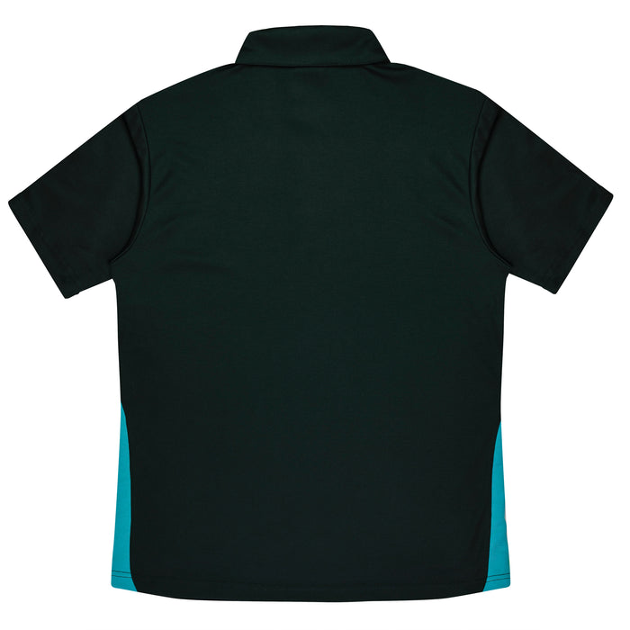 PATERSON MENS POLOS - BLK/TEAL